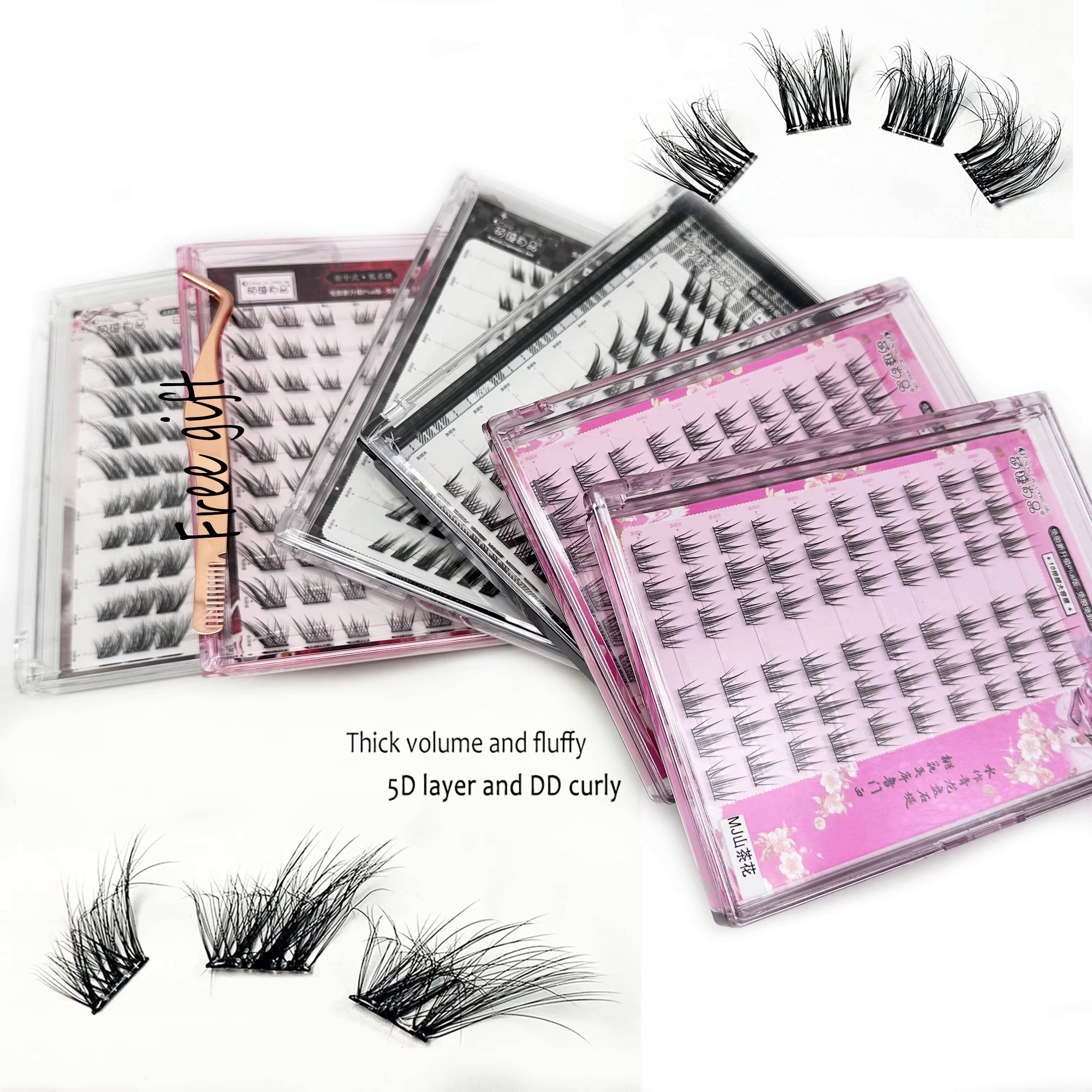 Manga Cluster Lashes Self Adhesive Lash Clusters No Glue Needed Natural Wispy Individual Lashes Korean Makeup
