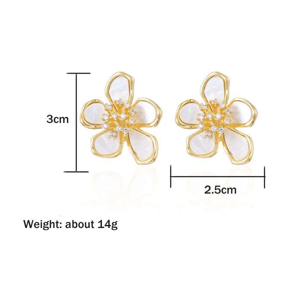 ZAKOL New Temperament Flower Earrings for Women Girls Sweet Korean Fashion Gold Color Crystal Zircon Party Accessories