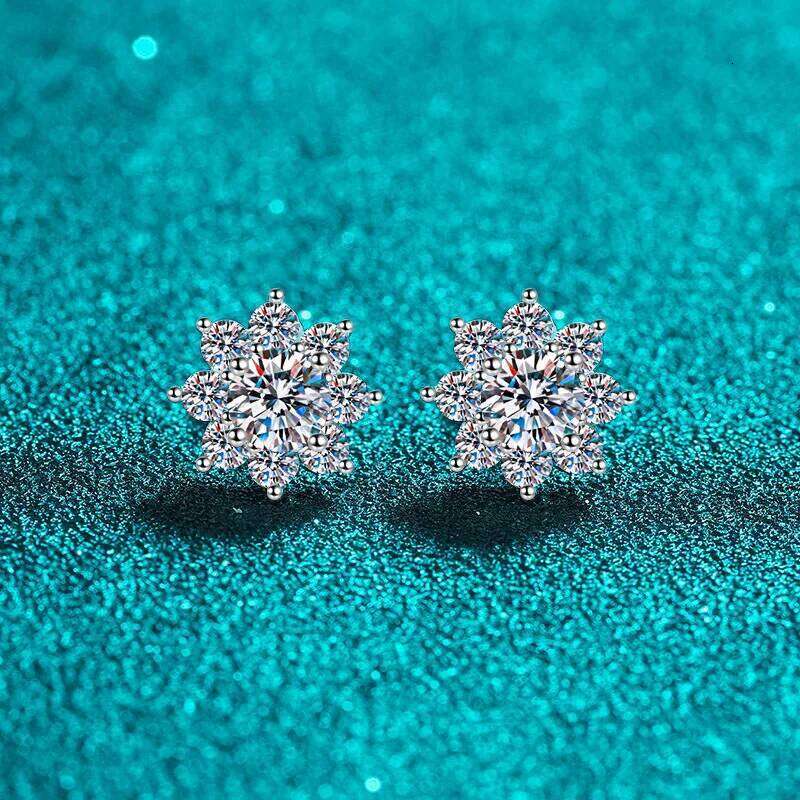 0.3-0.5ct Moissanite Earrings for Women Lab Grown Diamond Ear Studs 925 Sterling Silver Fine Jewelry Gift 2f7