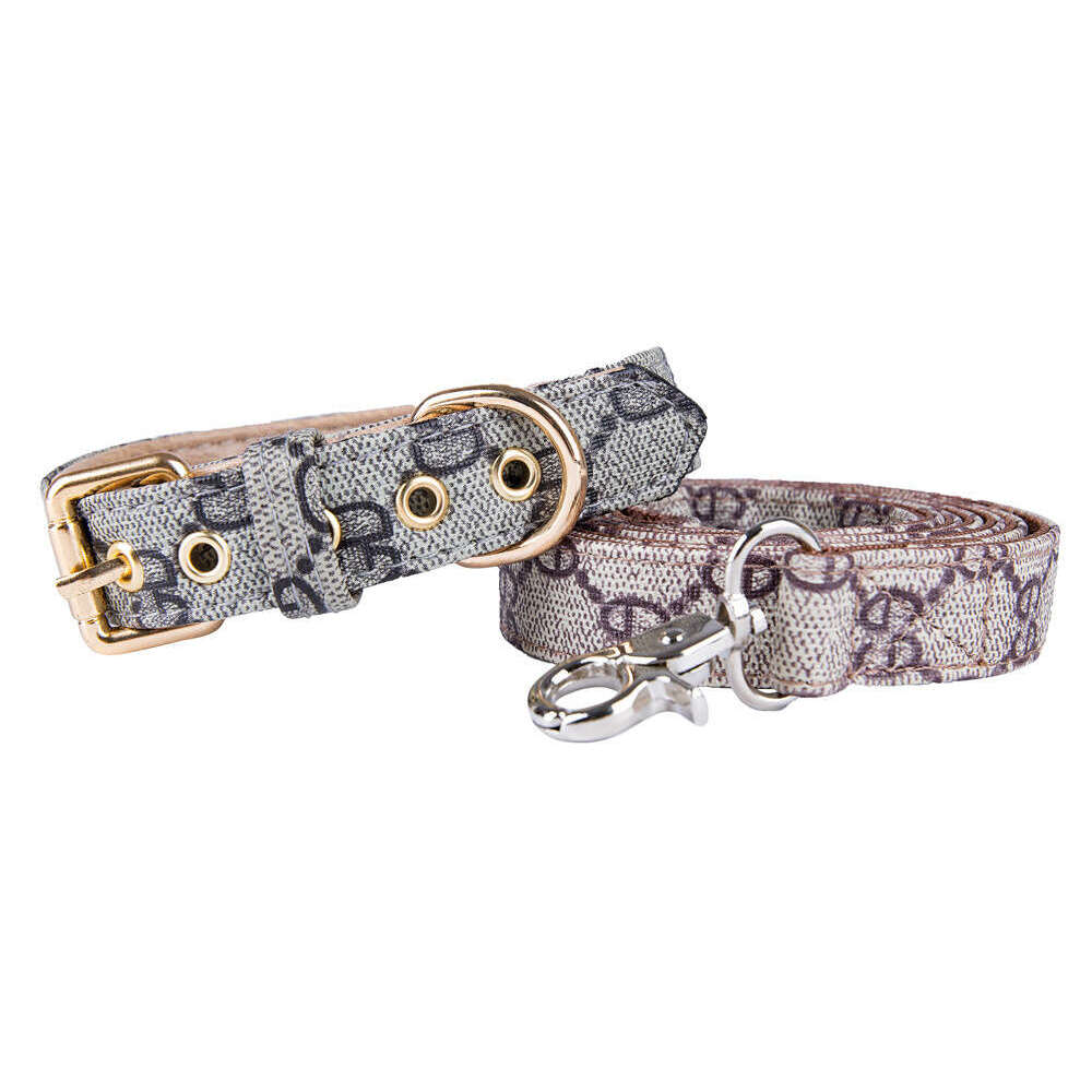 Classic Presbyopic Pet Adjustable Leather Neck Wear-resistant Dog Walking Leash Collar