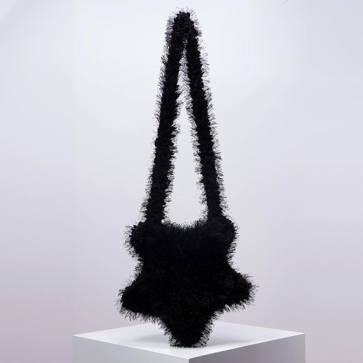 Y2k Star Shape Candycolored Plush Crossbody Bag For Young Ladies Autumn Winter Puffy Solid Colored Woman Shoulder 251216