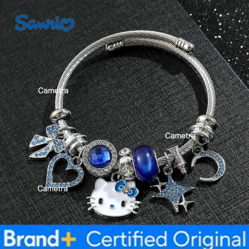 Sanrio Cartoon Charms Bracelets Kawaii Hello Kitty Beads Pendant Hand Chains Cute Bangle Jewelry Accessories Gifts for Girls H251229