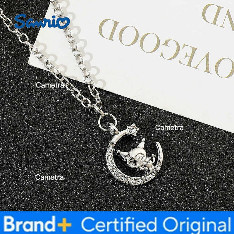 Sanrio Cute Kuromi Cartoon Necklace Sweet Girls Rhinestone Moon Neck Chain Girls Must Dress Up H251229