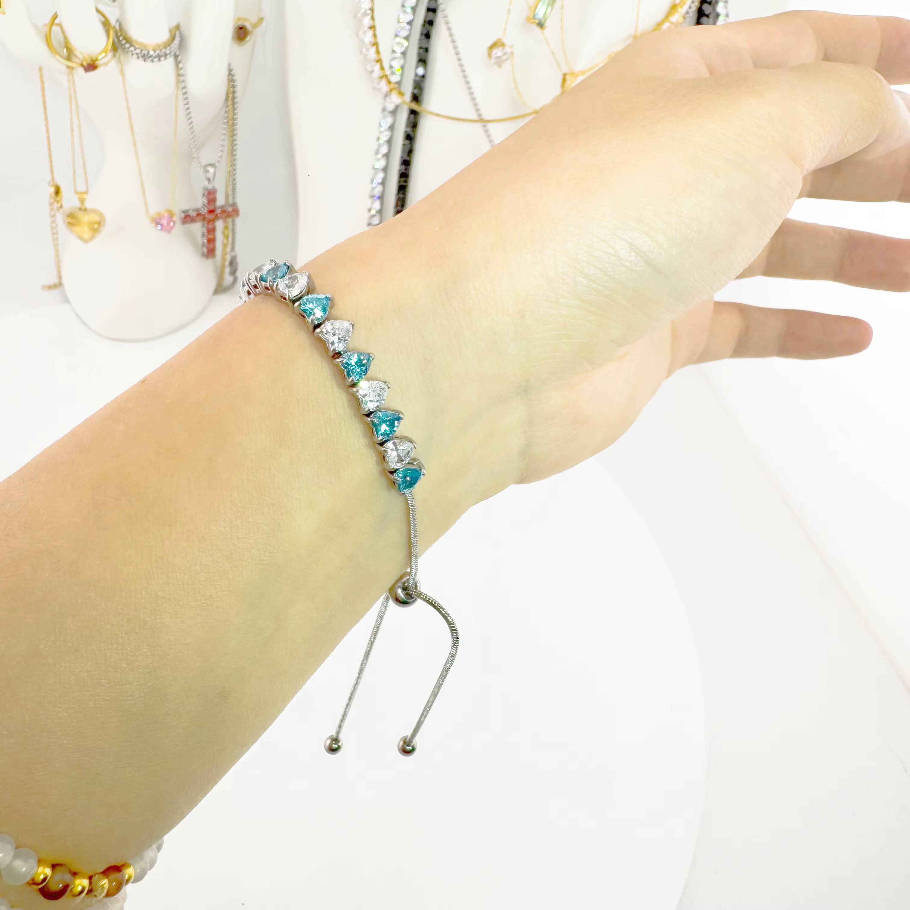 Multi 9 Colors Bling Bracelet Stainless Steel 14K Gold Plated Men Moissanite 925 Women Cz Diamond 75mm 2mm 3mm Zircon Tennis