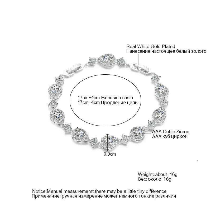 ZAKOL Classic Geometric Water Drop CZ Bracelet for Women Bridal Gorgeous Buling Zircon Party Wedding Jewelry