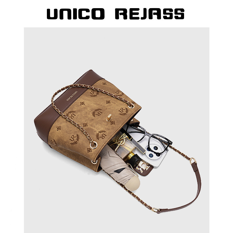 UNICO REJASS Women Premium Classic Vintage Floral Embroidery Tote Bag New Design Versatile Shoulder Handbag