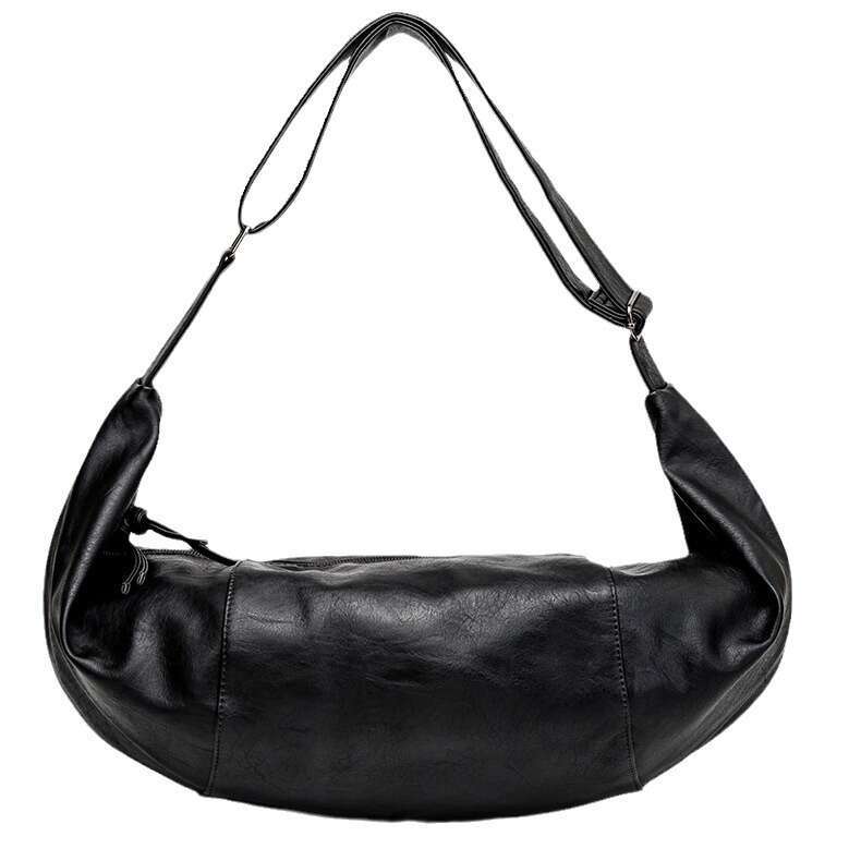 Fashion Trend Men S Single Shoulder Soft Leather Crossbody Backpack Unique Dumpling Casual Personality Large Travel Bag High Quality Luxury Bag