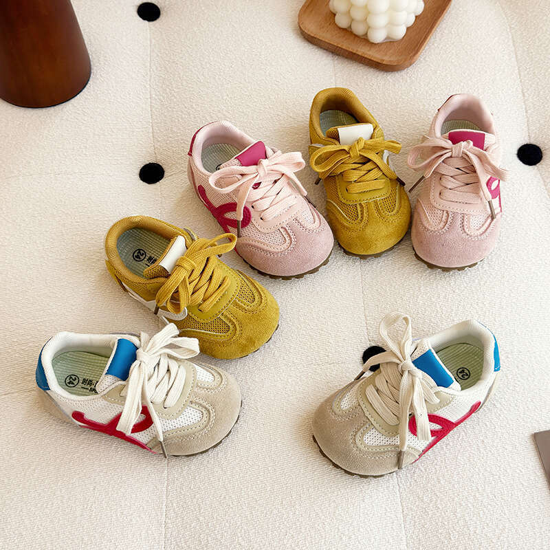 Children's Forrest Gump 2025 Spring and Autumn New Korean Style Girls' Breathable Mesh Sneakers Boys' Soft Sole Running Shoes