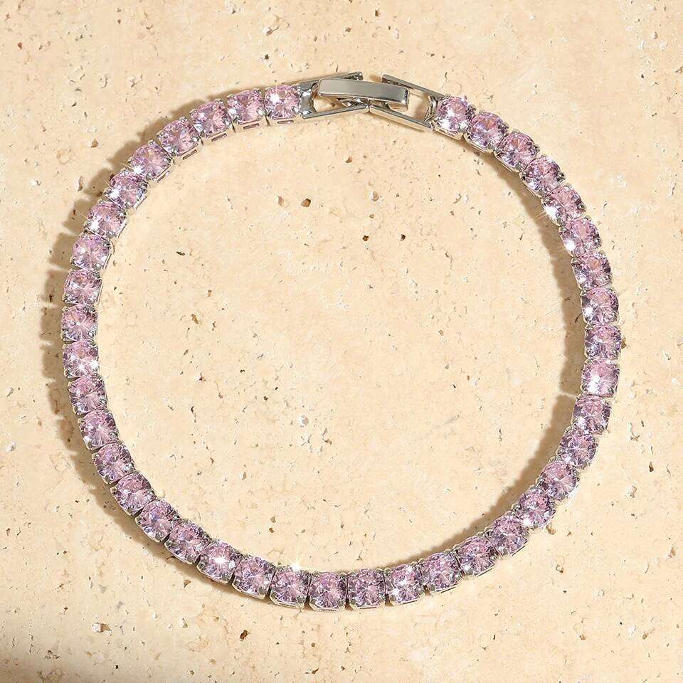 ZAKOL Shiny Pink Marquise Leaf Zircon Adjustable Charm Bracelet for Women Exquisite Wedding Engagement Jewelry New Colors