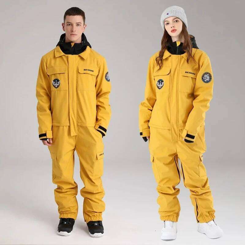 Female Windproof Skiing Suits Women Outdoor Hooded Jumpsuit One Piece Snow Outfit Woman Waterproof Snowboard Overalls Clothes SPLELED