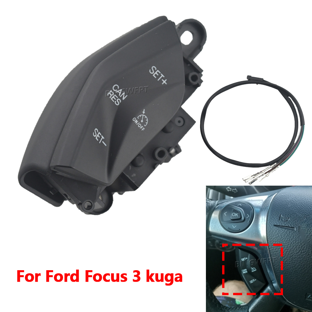 New Steering Wheel Cruise Control Buttons Car Multi-functional Steering Wheel Button Switch For Ford Focus 3 2012-2014 For Kuga 201