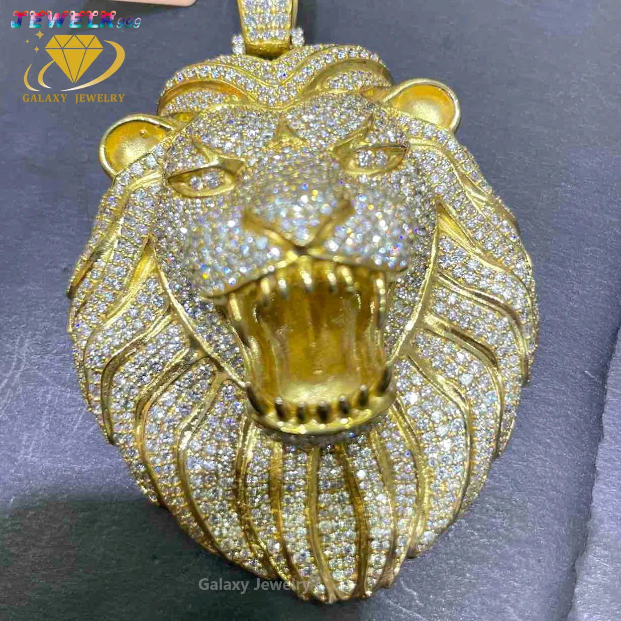 Hiphop Moissanite Pendant 925 Moissanite Iced Out Pendant Custom Sterling Silver Diamond Vvs Moissanite Pendant Lion