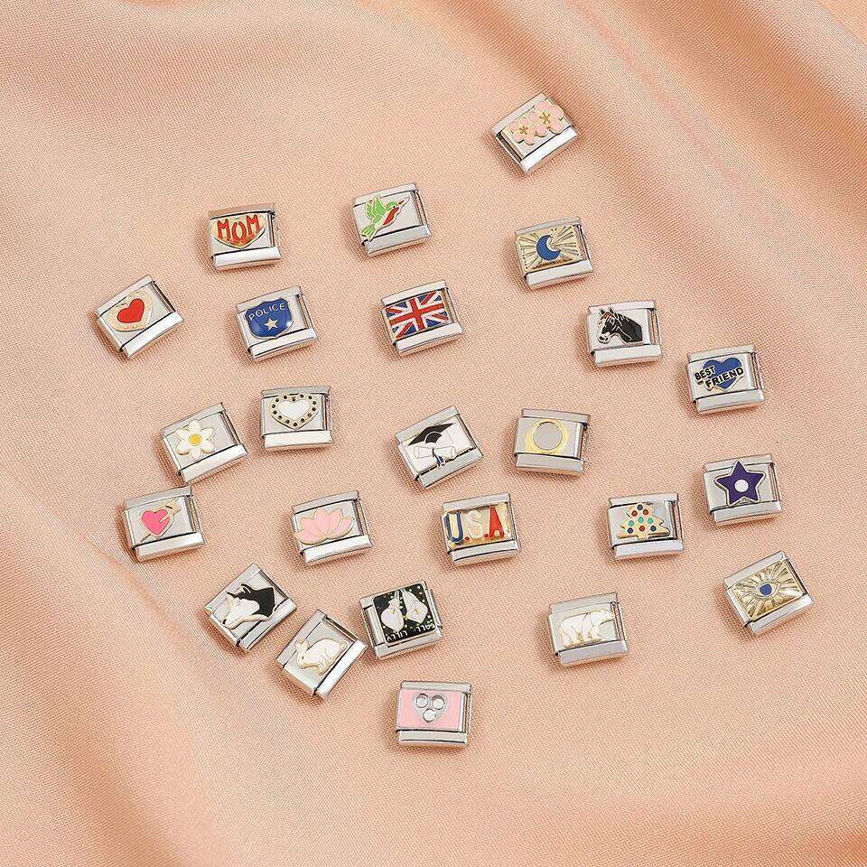 ZAKOL Flower Animal Flag Mixed Series Italian Charm DIY Stainless Steel Bracelet For Women Men Unique Jewelry Gift