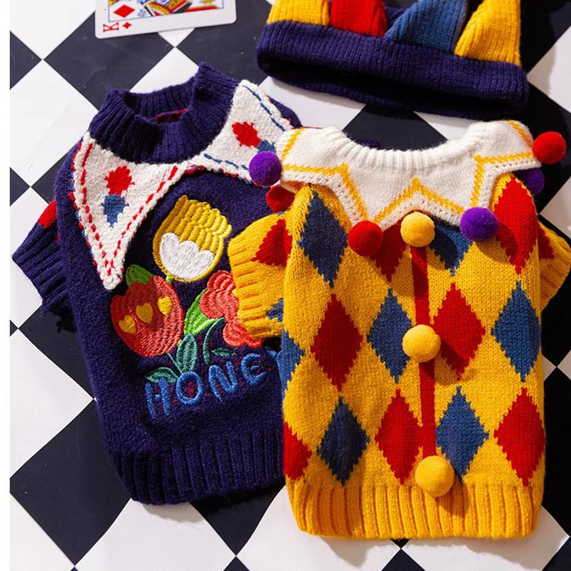 Cat Sweater Warm Knitted Small Dog Clothes for Girls Boys Winter Puppy Outfit Cold Weather Pet Knitwear for Chihuahua Poodle 251219