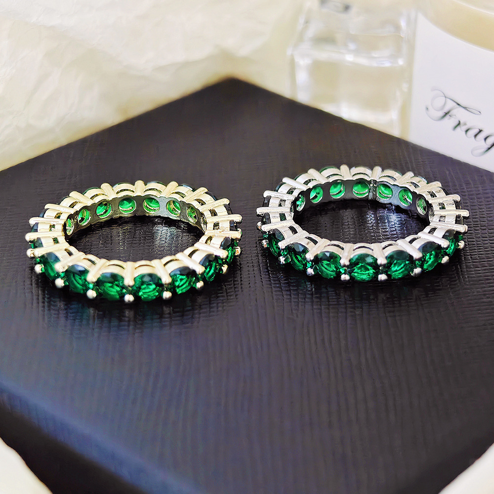 Luxury Brand Designer Jewelry European And American New Product Wholesale Colorful Zircon Ring Niche High-End Trendy Exquisite Hot Sale R5696
