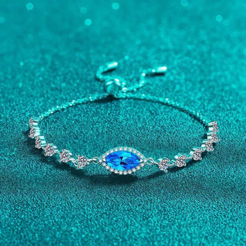 18K gold inlaid diamond PT950 sapphire moissanite stretch adjustable simple personalized bracelet f28
