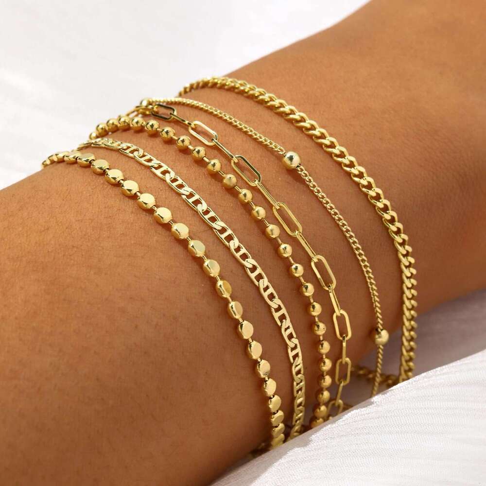 New Bohemian Minimalist for Women Multi-layer Stacking Bracelet Fashion Simple Ins Style Jewelry