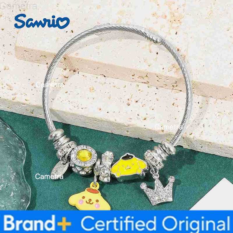 Sanrio Cute Lovely Pompompurin Diy Charms Beads Bracelets Adjustable Cuff Bangles Accessories Birthday Gifts H251229