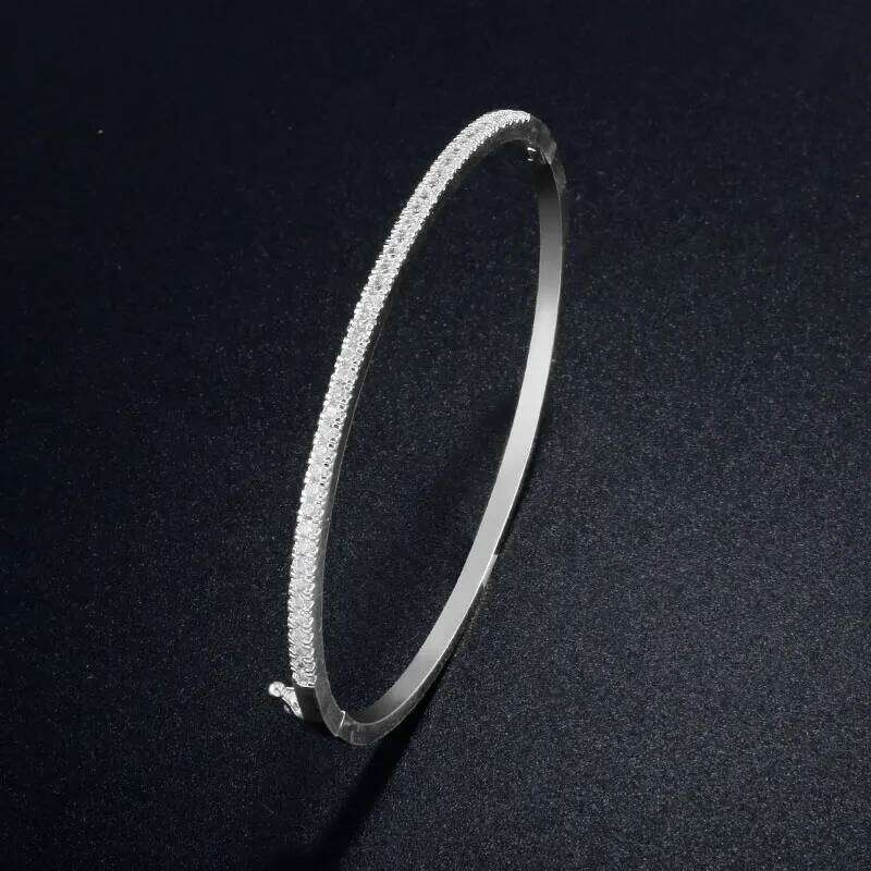 ZAKOL Simple Fashion Micro-inlaid Zirconia Thin Bangle for Women Brand Design Shiny Zircon Bracelets Jewelry Gift
