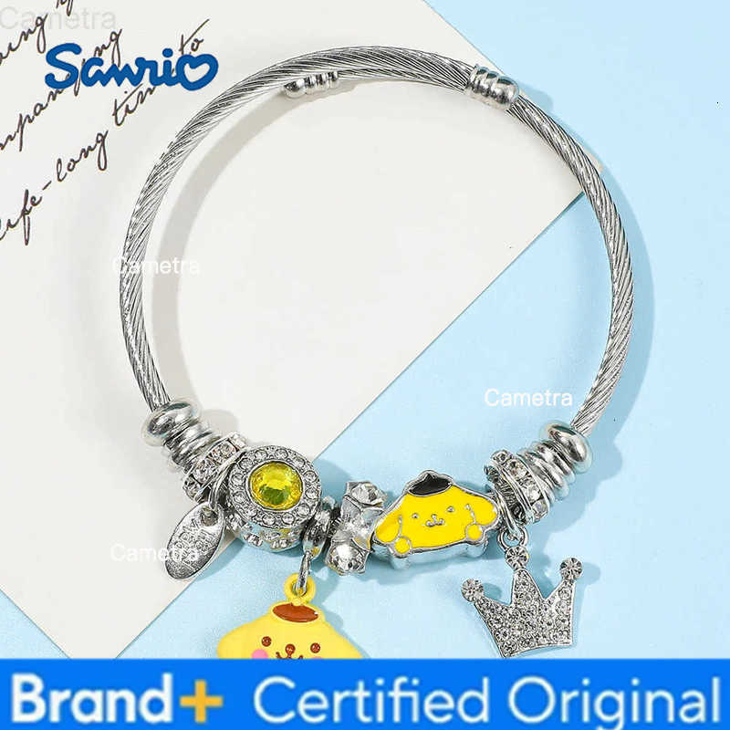 Sanrio Adorable Pompompurin Hello Kitty Charm Bracelet Adjustable Cute Bangle for Birthday Gifts H251229