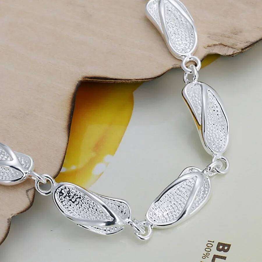 JewelryTop 925 Sterling Silver Bracelets 20CM Unique Design Beautiful Fashion Women Jewelry High Quality 25H1229