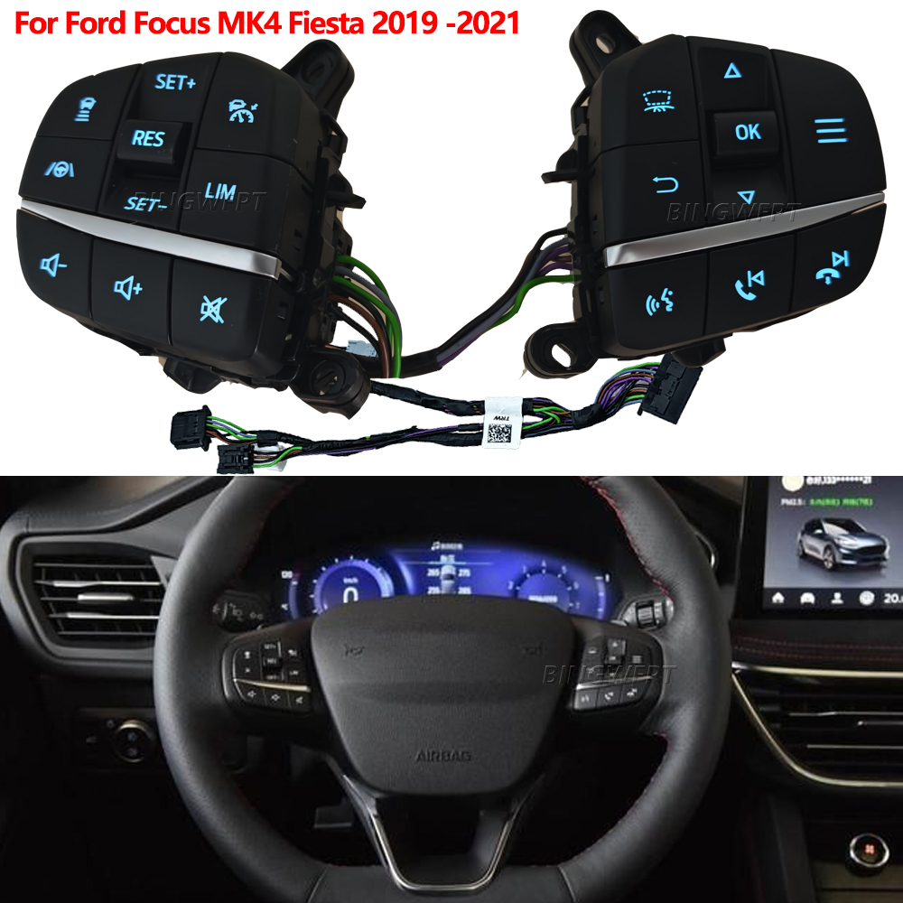 Cruise Control Buttons CAN LIM Car Switch Speed Control System For Ford MK4 Fiesta 2019 2020 2021 Steering Wheel Button Switches