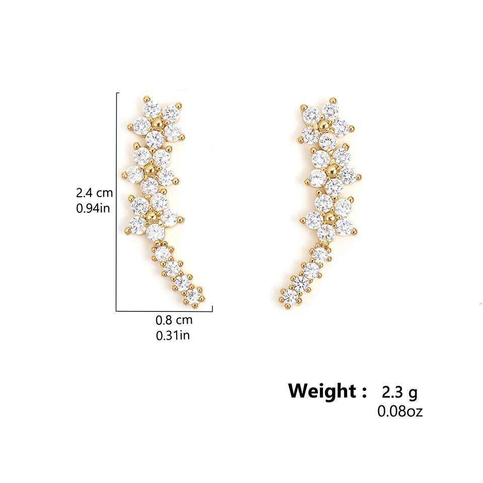 ZAKOL Exquisite Shiny Zircon Mini Flowers Stud Earrings for Women Sweet Female Pierced Ear Accessories Party Jewelry