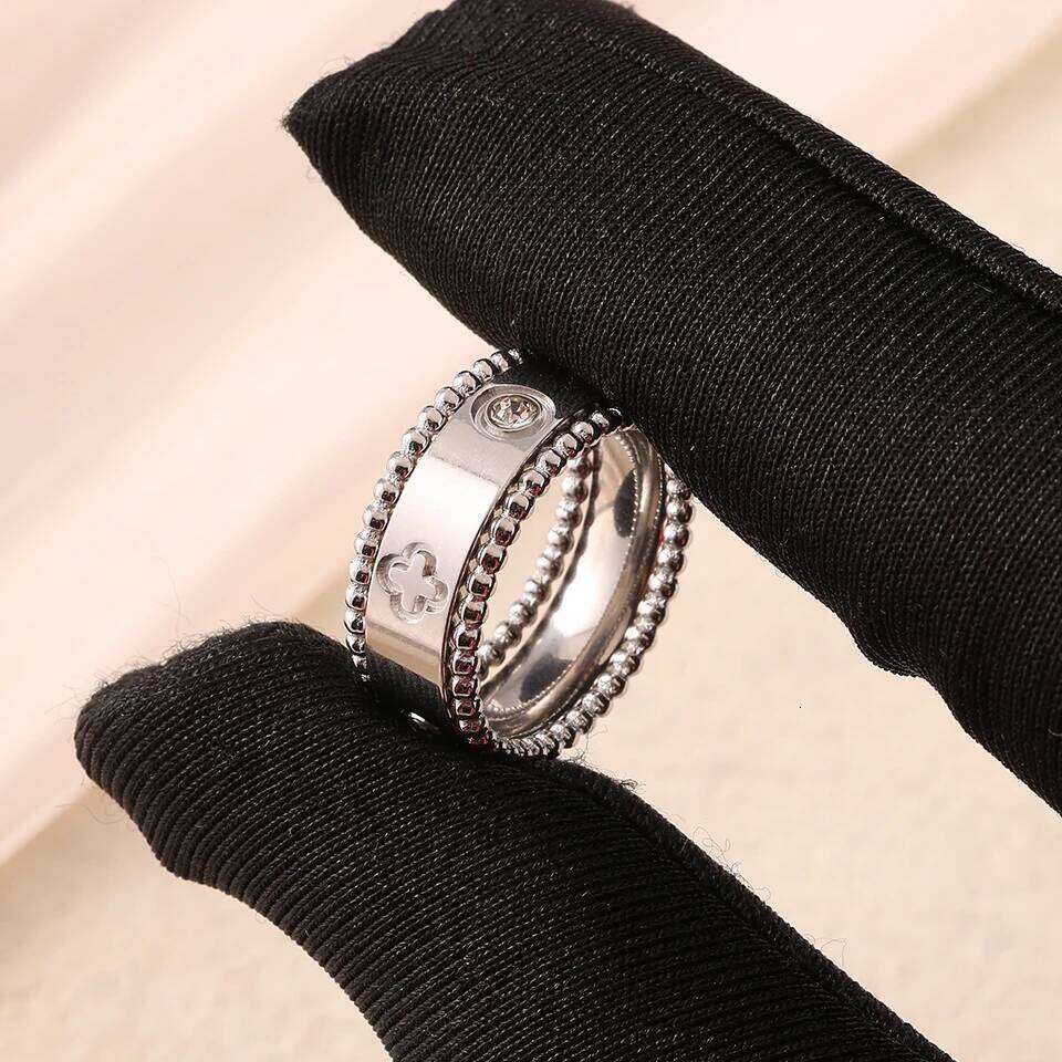 ZAKOL 3Pcs Stainless Steel Stackable Ring Set for Women Flowers Zircon Inlaid Round Bead Multi Layered Finger Rings Jewelry