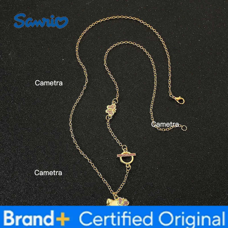 Sanrio Cute Hello Kitty Pendant Necklace Gold Classic Anime Character Hello Kitty Necklace for Girls Birthday Party Gifts H251229