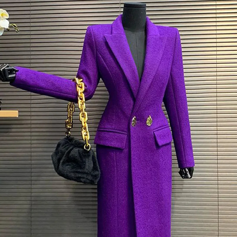 Fashionable Womens Woolen Coat 2025 Winter Slim Shaping HighQuality Thickened Warm Autumn H679 251216