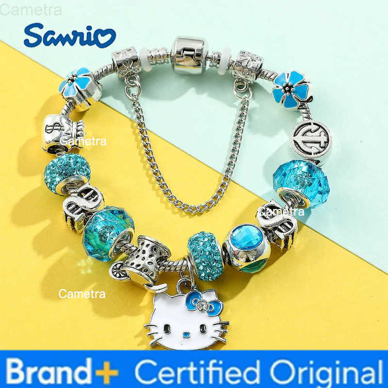 Sanrio Fashion Bracelet Beads for Christmas Cartoon Character Hello Kitty Bowknot Anime Crystal Jewelry Accessories Gift H251229