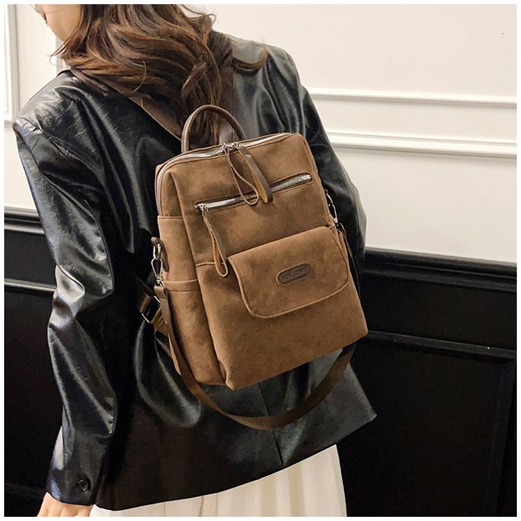 Double shoulder bag for women, Korean style, large capacity women's backpack