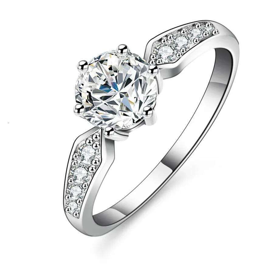 18K gold set 1-Ct D-color moissanite princess crown diamond PT950 platinum ring, fashion gift 592