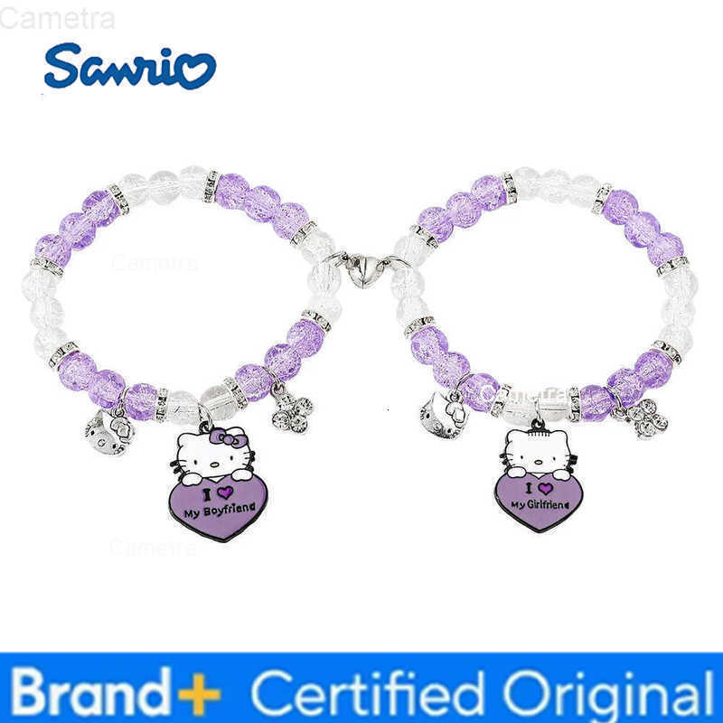 Sanrio Cartoon Cute Hello Kitty Bracelet Purple Exquisite Hello Kitty Bangle For Women Men Couple Jewelry Gifts H251229