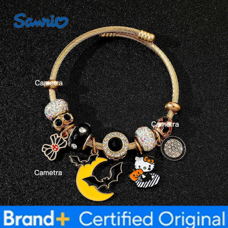 Sanrio Hello Kitty Bracelet for Girl Kawaii Anime Accessories Crystal Adjustable Bracelet Cute Student Christmas Gifts New H251229