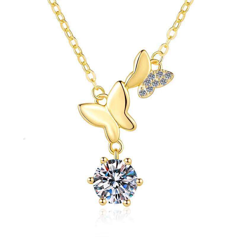 1ct Moissanite Woman Pendant Sier For Women Chains Party Bridal Fine Jewelry 925sterling Silver Necklace 332