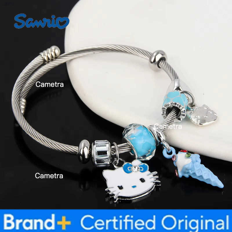 Sanrio Cartoon Anime Bracelet Hello Kitty Kawaii Collar Metal Pendant Bracelets For Women Girl Fans Friends Couple Charm Jewelry H251229