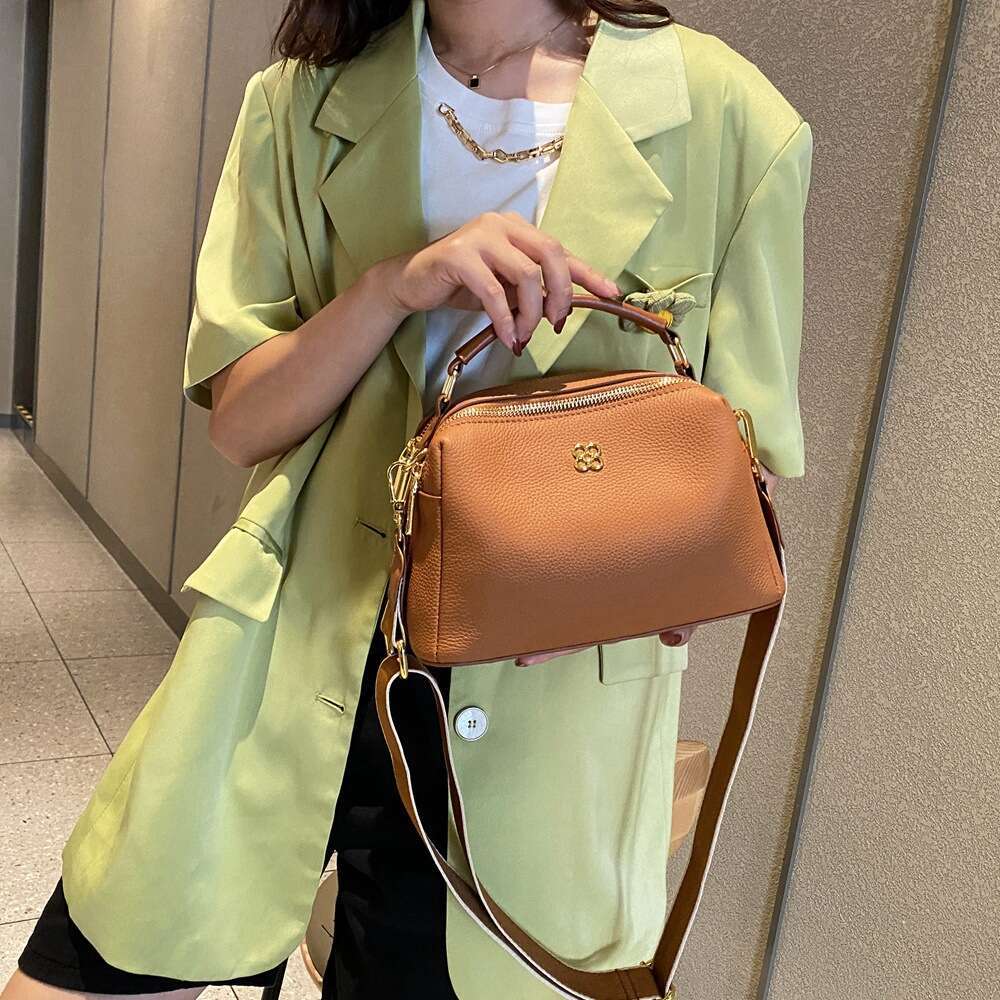 Luxury shoulder bag handbag Hobo new Boston bag genuine leather women's crossbody bag Togo top cowhide casual single handle multifunctional SENYY