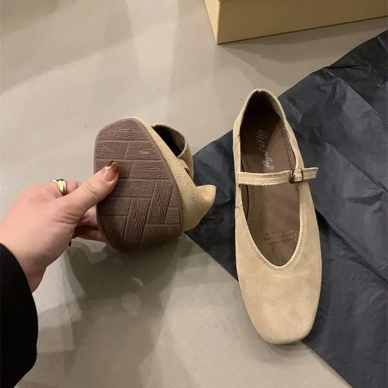 Bailamos Women Flats Round Toe Shallow Slip On Ladies Casual Ballet Shoes Soft Leather Eelgant Dress Shoes Mujer Size 251217