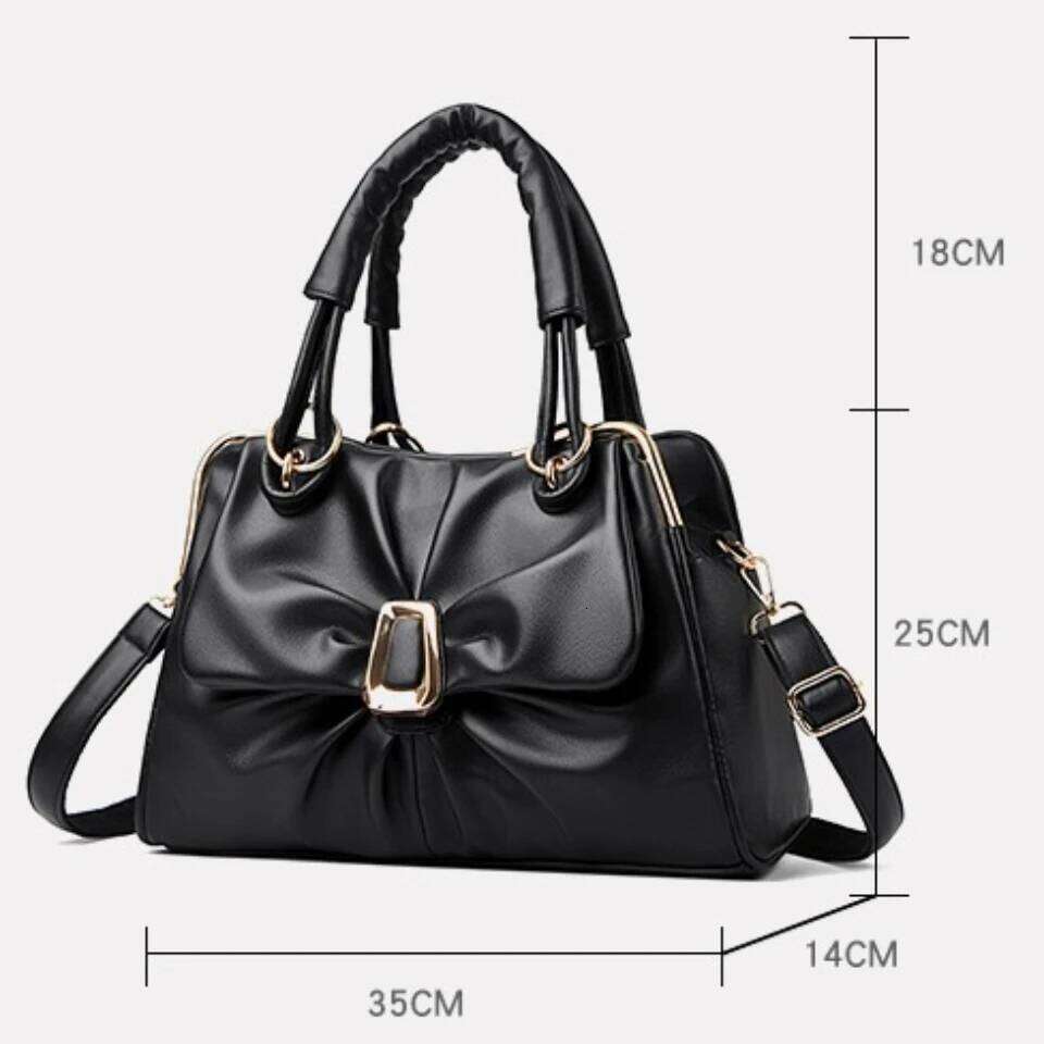 Top Quality Soft Pu Leather Top-Handle Bags Fashion Handbags 2 Layer Ladies Shoulder Crossbody Hand Bag Commuting Tote Xiu Lai Si