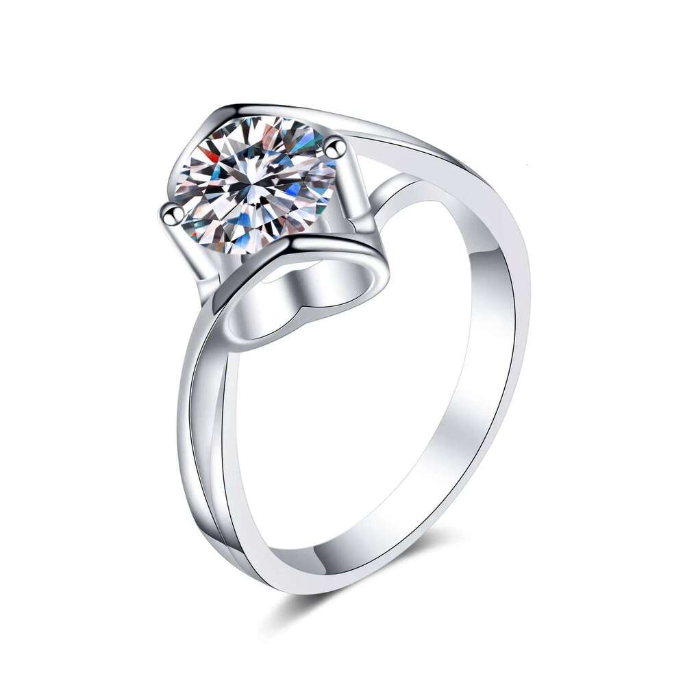 18K gold for women pt950 platinum moissanite jewelry fashion to heart ring angel kiss 653