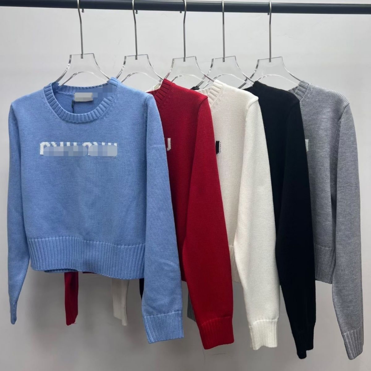 Winter knitwear women wool sweaters embroidered pullover coat miu designer sweater long sleeved tshirt womens knit shirt casual Sweatshirt