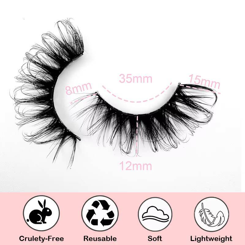 Wholesale 7 Pairs False Eyelash Handmade Cat Eye Style Faux Mink Eyelash Thick Beauty Full Strip Eyelashes