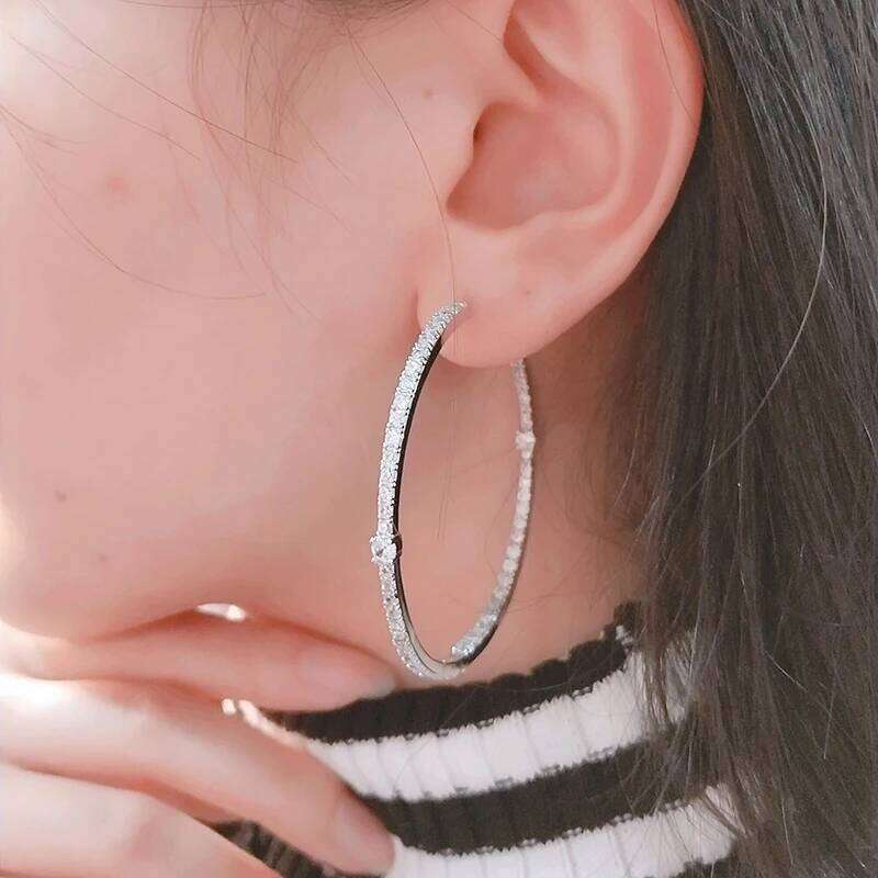 ZAKOL Classic AAA Zircon Large Hoop Earrings for Women Exquisite Micro Paved zirconia Jewelry Gift