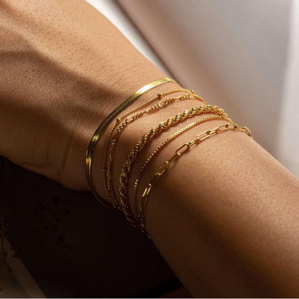 New Foreign Trade Products Twist Rope Paperclip Bracelet Snake Bone Chain Multi-layer Set Niche Ins Jewelry