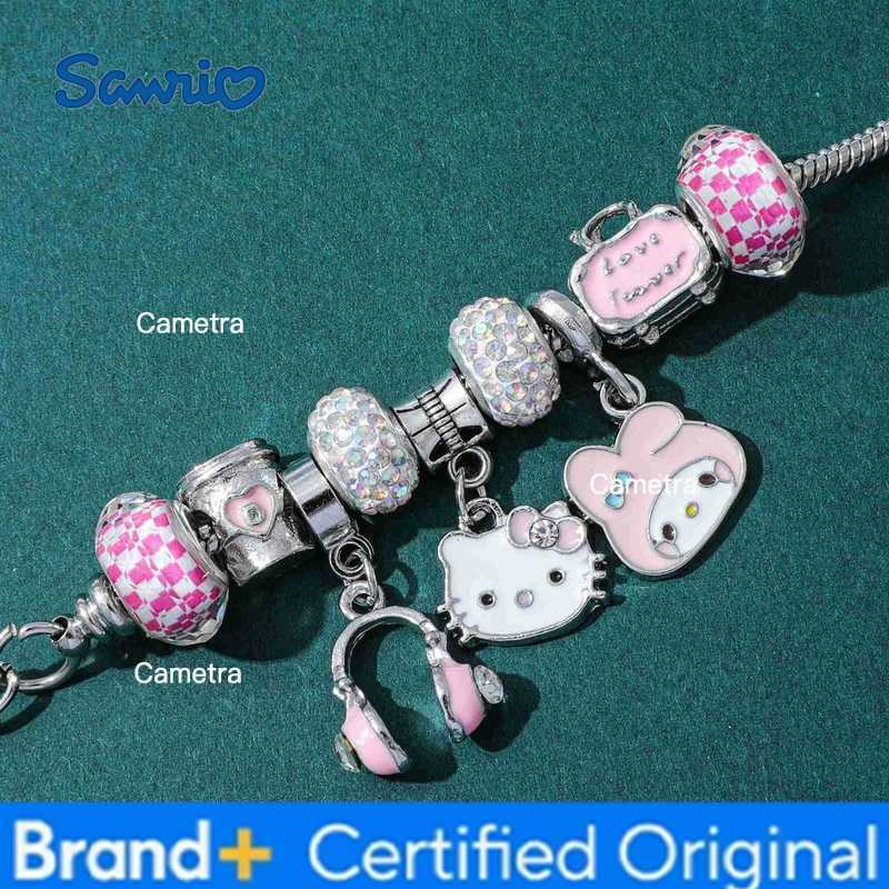 Sanrio Kawaii Pink Hello Kitty Kuromi Bracelet Pendant Girl Detachable DIY Bracelet Fans Gift Cosplay Props For Women Jewelry H251229