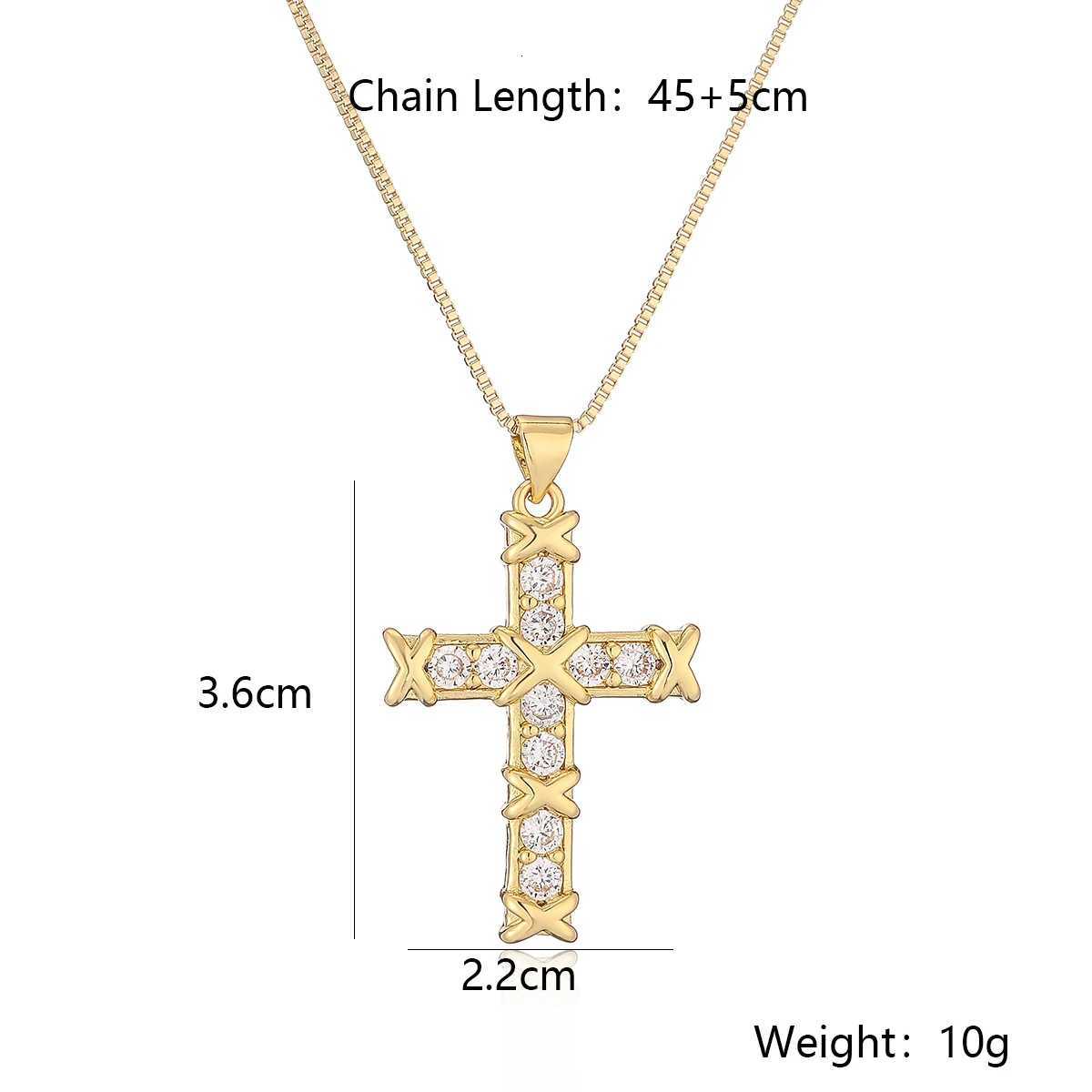 NEWBUY Fashion Gold Color AAA CZ Zircon Cross Pendant Stainless Steel Chain Necklaces For Women Men Wholesale Y251227