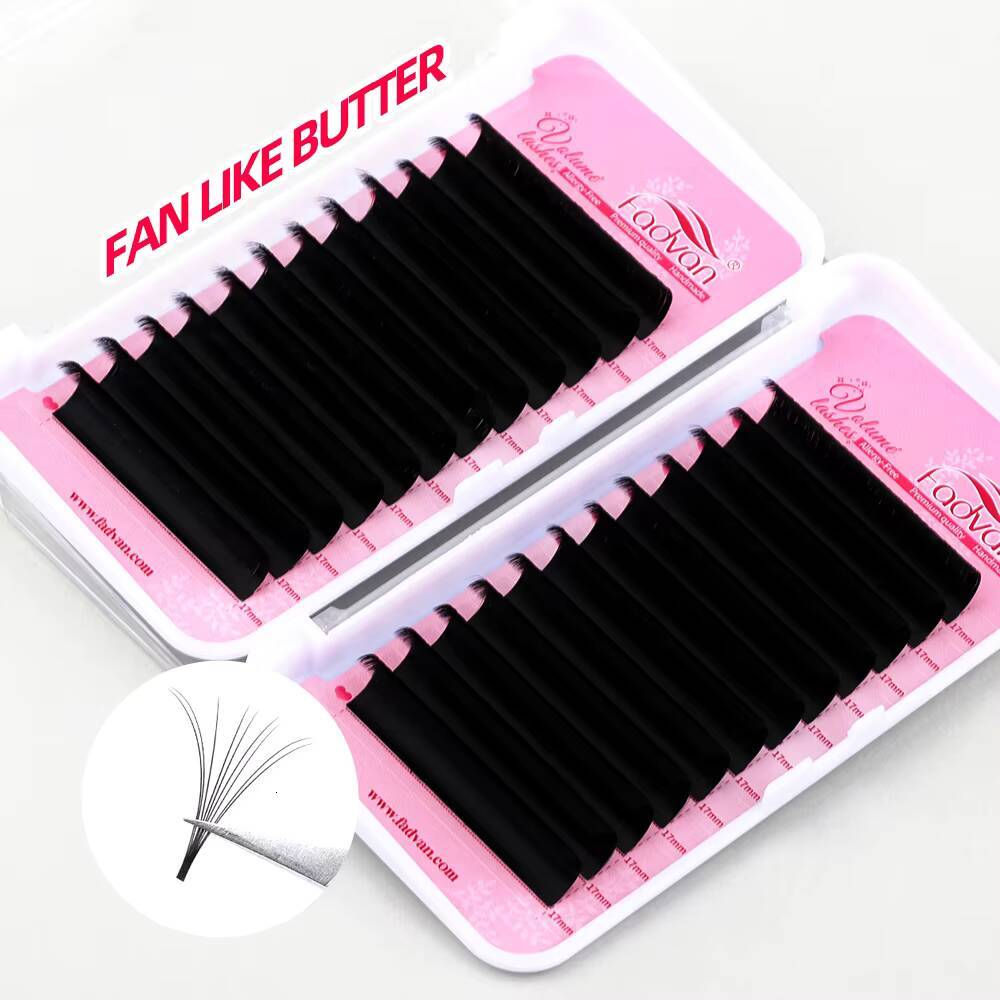 Wholesale Volume Velvet 005 Soft Silk Cashmere 5D Flower Eyelash Extensions Custom Lash Extension Trays