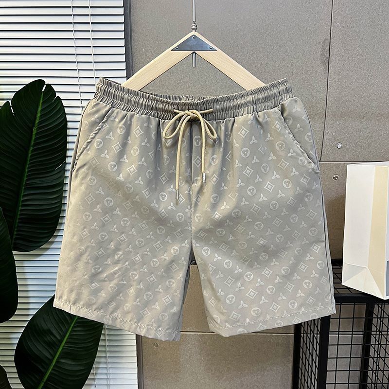 Free Shipping 2026 Summer New Design Men's Print Ice Silk Shorts Lightweight Breathable Comfortable Quick Dry Casual Versatile Beach 5 Inch Short