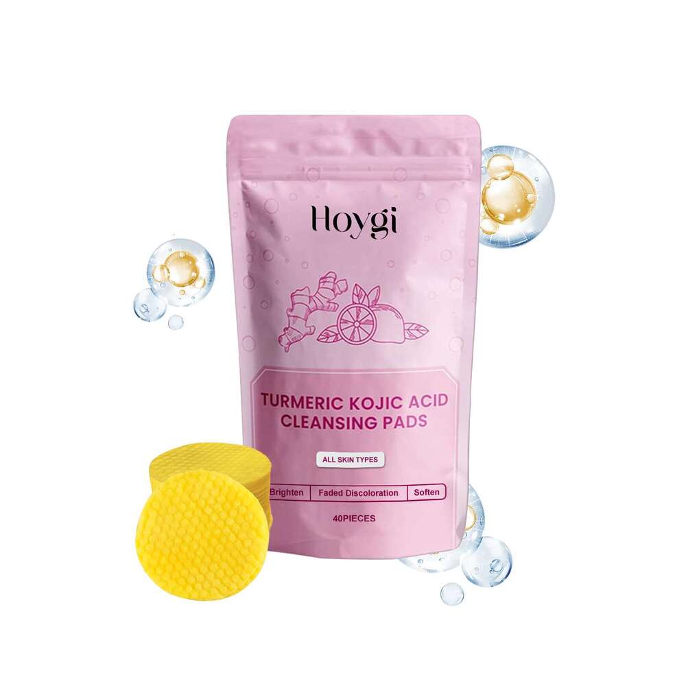Hoygi Turmeric Kojic Acid Cleansing Gentle Repair Skin Brightening Fine Pores Hydrating Skincare Pads